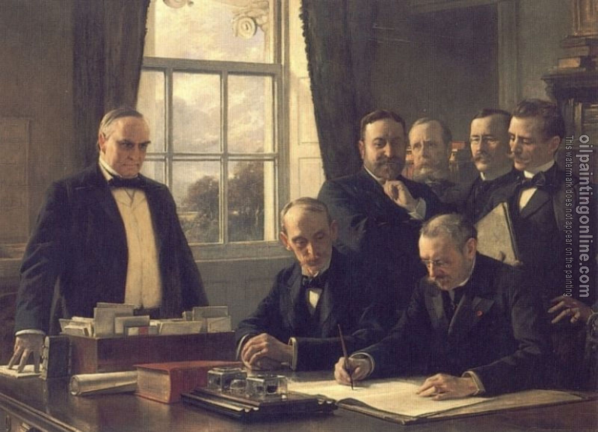 Theobald Chartran - The Signing of the Protocol of Peace Between the United Stat